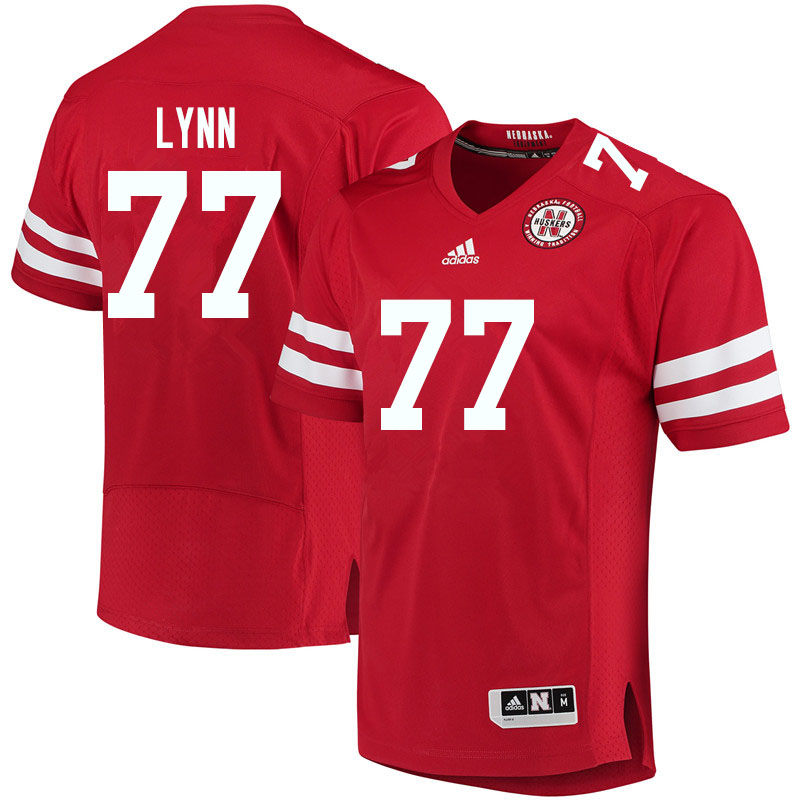 Men #77 Michael Lynn Nebraska Cornhuskers College Football Jerseys Sale-Red
